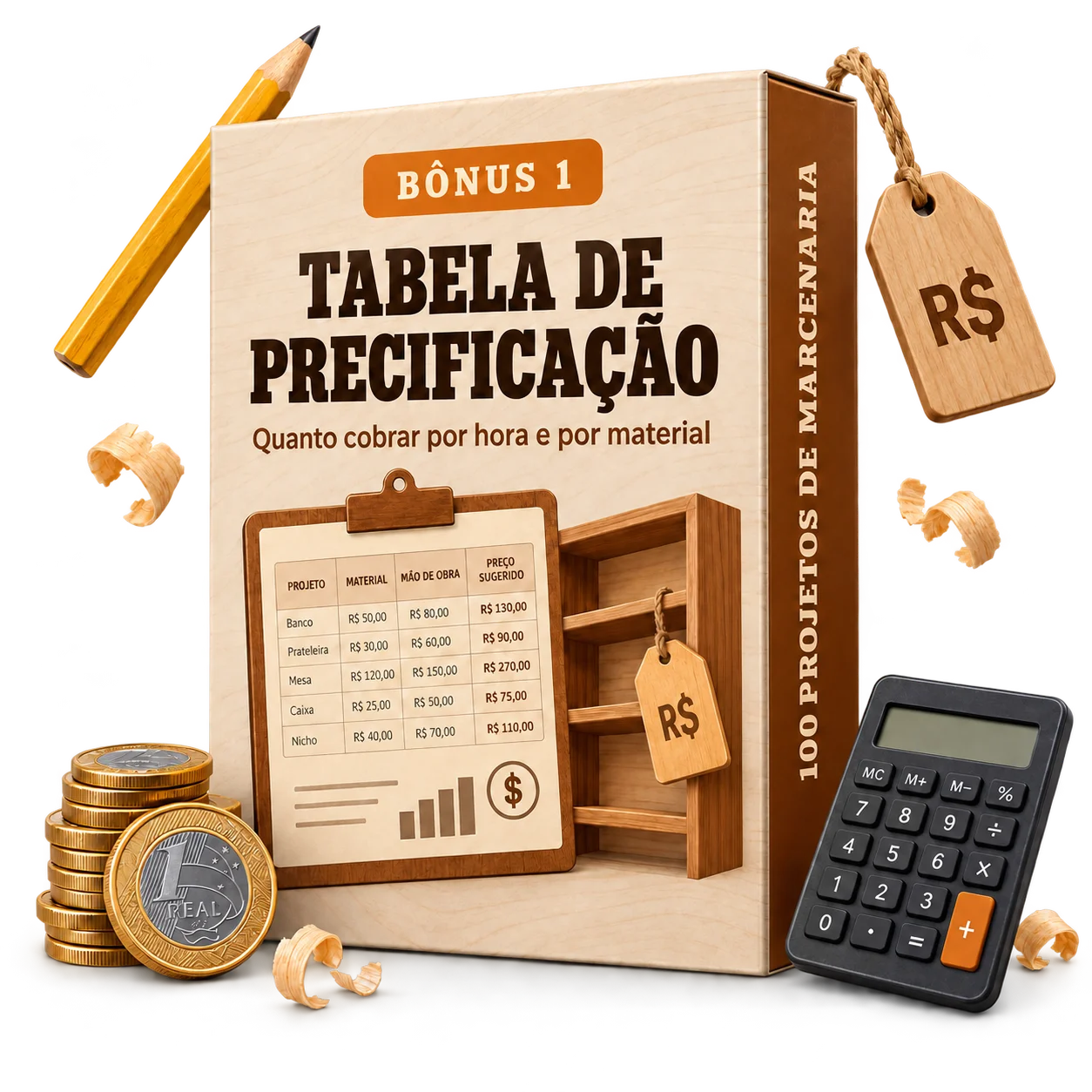 Mockup da Tabela de Precificação para móveis de marcenaria